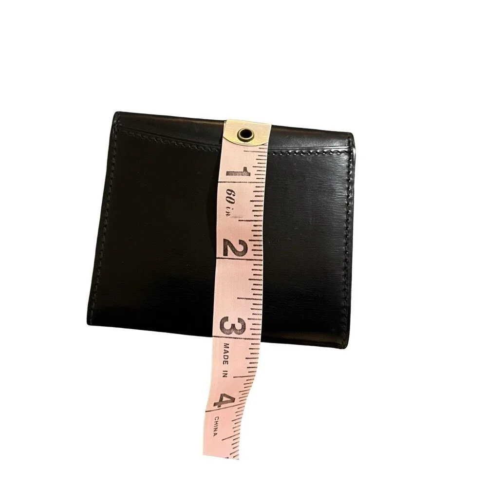 Dunhill Compact card/coin Black Leather Case Silver Hardware Mens/Women's Unisex